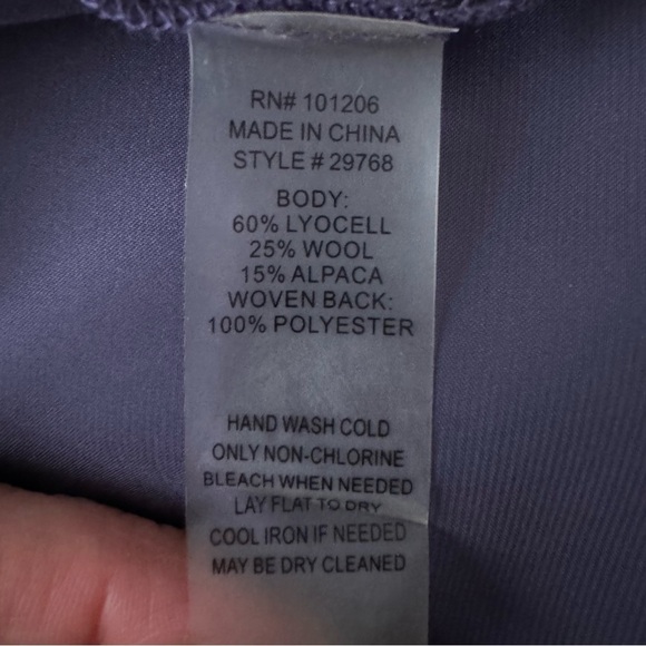 Soft Surroundings Women Wool Alpaca Sweater S Purple High Low Sheer Preppy - Picture 12 of 12